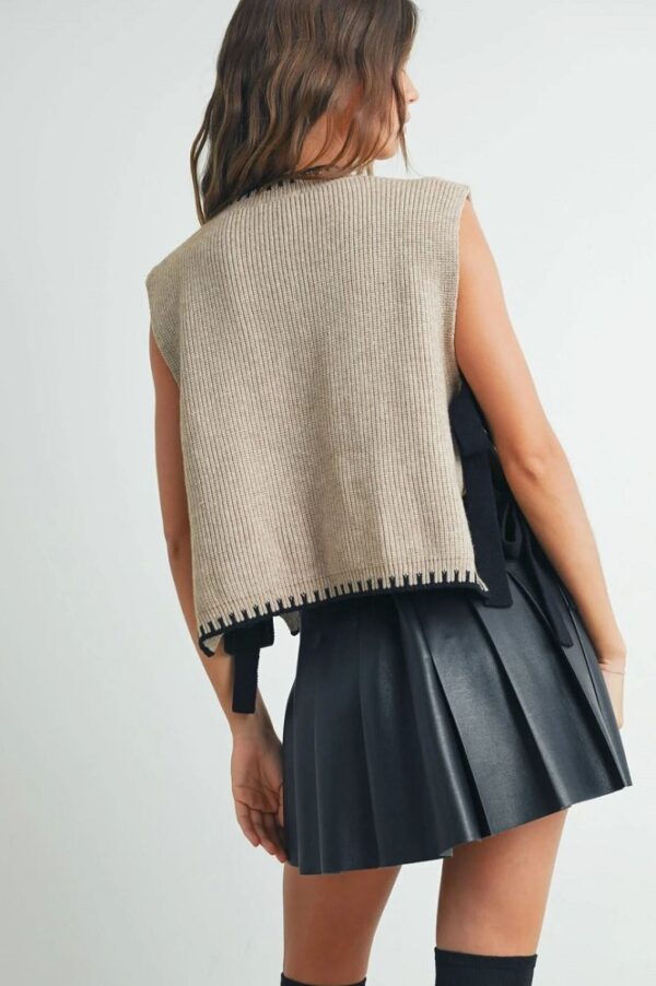 Mock Neck Sleeveless Sweater - Image 2